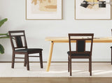 Dining Chair 2 pcs Light Brown and Black Solid Rubber Wood 42020502