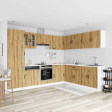 14 Piece Kitchen Cabinet Set Kalmar Artisan Oak Engineered Wood 3314980