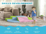 6 Piece Soft Play Equipment for Kids Climb and Crawl, Pink T3398P378904