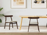 Dining Chair 2 pcs Dark Brown and Light Solid Rubber Wood 42020483