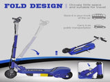 Folding Electric Kids Scooter Ride on Age 7-14, Blue/Black T3398P349433