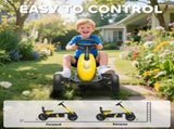 Pedal Go Kart for Kids 2-5 Years, with Silent EVA Wheels, Metal Frame, Yellow T3398P378921