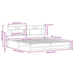 Metal Bed Frame without Mattress Sonoma Oak 180x200 cm Super King 3325120
