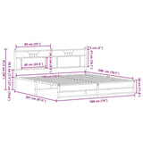 Metal Bed Frame without Mattress Sonoma Oak 180x200 cm Super King 3325120