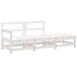 3 Piece Garden Lounge Set White Solid Wood Pine 825521