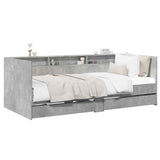 Bed Frame with Storage Concrete Grey 80 x 200 cm 3429642