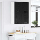 Hanging Cabinet with Door Black Oak and White 60 x 31 x 40 cm 884164