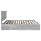 Bed Frame with Drawer Grey Sonoma 200 x 200 cm Engineered Wood 3409613
