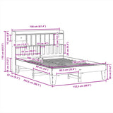 Bed Frame without Mattress Wax Brown 150x200 cm King Size Solid Wood Pine 3308842