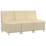 Modular Sofa Unit Armless 3 pcs Cream 55 x 74 x 82 cm Fabric 3399799