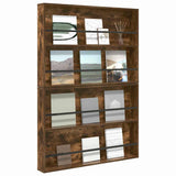 Magazine Rack 2 pcs Smoked Oak 100 x 12 x 70 cm Engineered Wood 890857