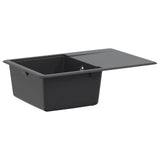 Kitchen Sink Single Basin Granite 67 x 46 x 19 cm Graphite 42053761