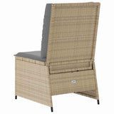 Garden Sofa with Cushion Beige and Grey Poly Rattan 3394479