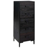 Chest of Drawers Black 42x35x110 cm Solid Pinewood 349928