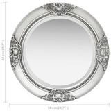Wall Mirror Baroque Style 50 cm Silver 320346