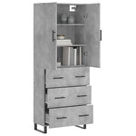 Highboard Concrete Grey 69.5x34x180 cm Engineered Wood 3195871