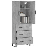 Highboard Concrete Grey 69.5x34x180 cm Engineered Wood 3195871
