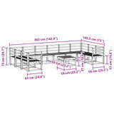 Outdoor Sofa Set 11 pcs White Solid Acacia Wood 3388308