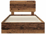 Bed Frame with Headboard Old Wood 100 x 200 cm Engineered Wood 3412826