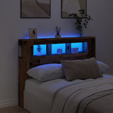LED Headboard Old Wood 140x18.5x103.5 cm Engineered Wood 857686
