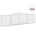 Arched Gabion Baskets 10 pcs 400x30x100/120 cm Galvanised Iron 3146874