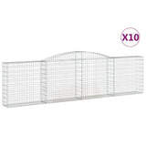 Arched Gabion Baskets 10 pcs 400x30x100/120 cm Galvanised Iron 3146874