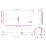 Coffee Table Legs Anthracite 2 pcs 70x cm Steel 4013270