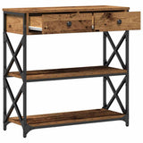 Console Table with Drawer with Shelf Old wood 75 x 28 x 75 cm 863535
