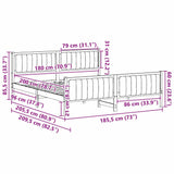 Bed frame Brown and black 180 x 200 cm Solid pine wood 3394305