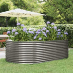 Garden Raised Bed Grey 212x140x68 cm Galvanised Steel 319094