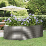 Garden Raised Bed Grey 212x140x68 cm Galvanised Steel 319094