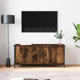 TV Cabinet with Doors Smoked Oak 102x35x45 cm Engineered Wood 826292