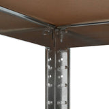 Storage Shelf Silver 90x90x180 cm Steel and MDF 144264