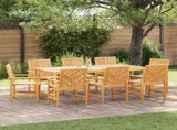 Garden Dining Set 9 pcs Brown Solid Acacia Wood 3154117