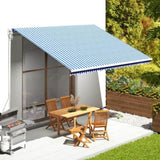 Replacement Fabric for Awning Blue and White 4.5x3.5 m 311920