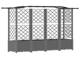 Raised Bed with Trellis and Roof Light Grey 204 x 40 x 138 cm 42032586