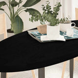 Table Top Dark Brown 140x60x4 cm Solid Wood Oak Oval 4009060