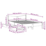 Bed Frame with Drawers 135x190 cm Double Solid Wood Pine 3301920