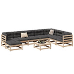 ZNTS 9 Piece Garden Sofa Set Solid Wood Pine 3299581