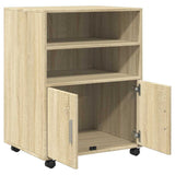 Rolling Cabinet Sonoma Oak 55x40x91 cm Engineered Wood 853184