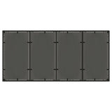 Garden Table with Glass Top Black 190x90x75 cm Poly Rattan 365537