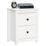 ZNTS Bedside Cabinets 2 pcs White 50x35x61.5 cm Solid Wood Pine 813682