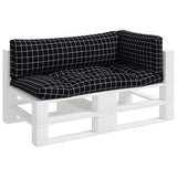 Pallet Cushions 3 pcs Black Check Pattern Oxford Fabric 360960