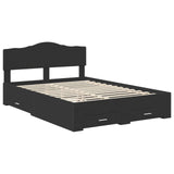 Bed Frame with Headboard Black 150 x 200 cm Engineered Wood 3413178