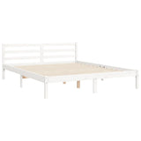 Bed Frame without Mattress White 160x200 cm Solid Wood 3194907