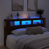 LED Headboard Old Wood 200x18,5x103,5 cm Engineered Wood 857692