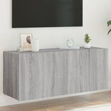 TV Wall Cabinet with LED Lights Grey Sonoma 100x35x41 cm 837328