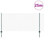 Fence with Posts Green 1 x 25 m Steel 3336007