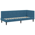Corner Bed Frame with Headboard Blue 80 x 200 cm Velvet 42016327