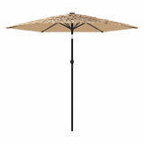 Garden Parasol with LEDs and Steel Pole Brown 268x268x226 cm 4005120